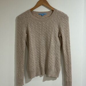 ANTONIO MELANI Tan Cable Knit Crew Neck Sweater